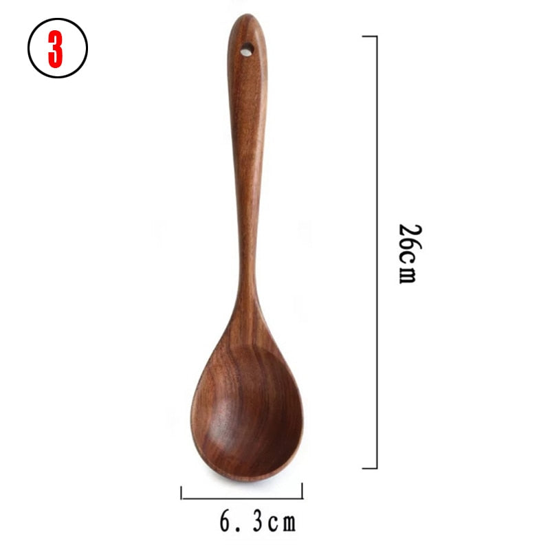 AUSHC - 50% SALE Extravaganza! 7-Piece Thailand Teak Natural Wooden Utensil Set ⭐️⭐️⭐️⭐️⭐️ Rating!