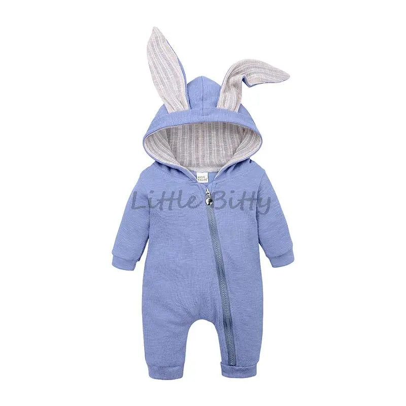 AUSHC - Perfect for Your Little Trendsetter! Our Rabbit Cartoon Hooded Rompers Infant Jumpsuits Easter Bunny Baby Romper Zipper Newborn Clothes