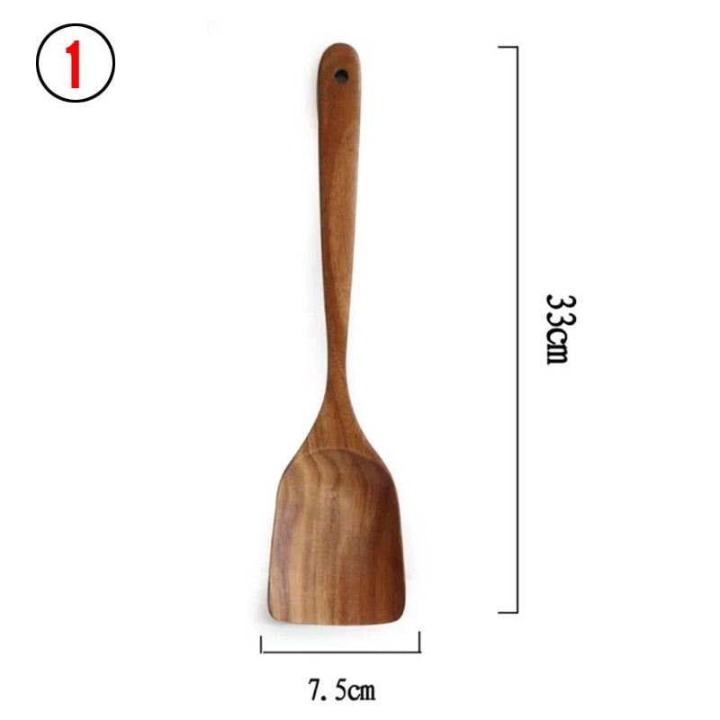 AUSHC - 50% SALE Extravaganza! 7-Piece Thailand Teak Natural Wooden Utensil Set ⭐️⭐️⭐️⭐️⭐️ Rating!
