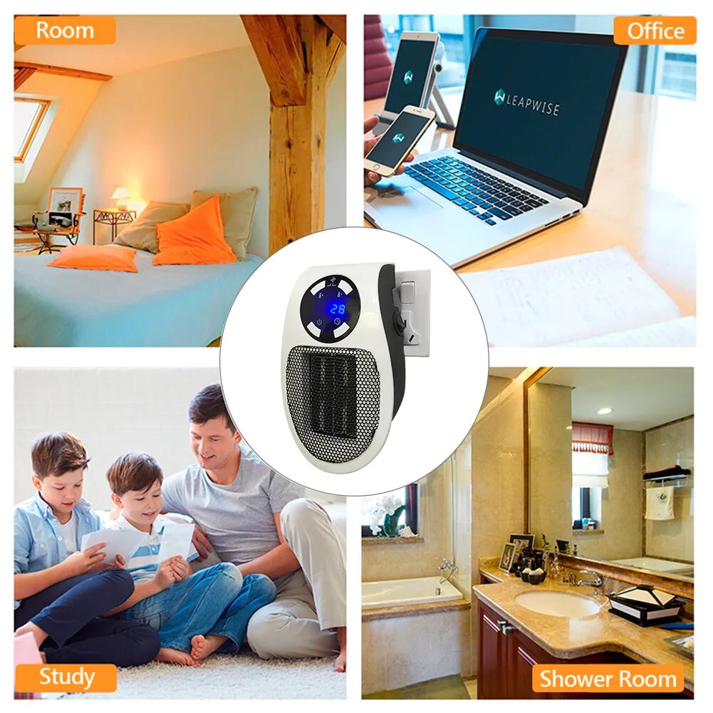 Mini Space Heater Wall Portable Heater with Timer And Adjustable Thermostat Smart Ceramic Space Heater Fan EU US AU UK Plug