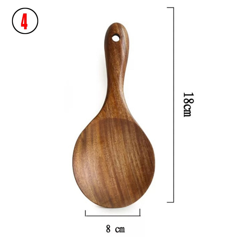 AUSHC - 50% SALE Extravaganza! 7-Piece Thailand Teak Natural Wooden Utensil Set ⭐️⭐️⭐️⭐️⭐️ Rating!