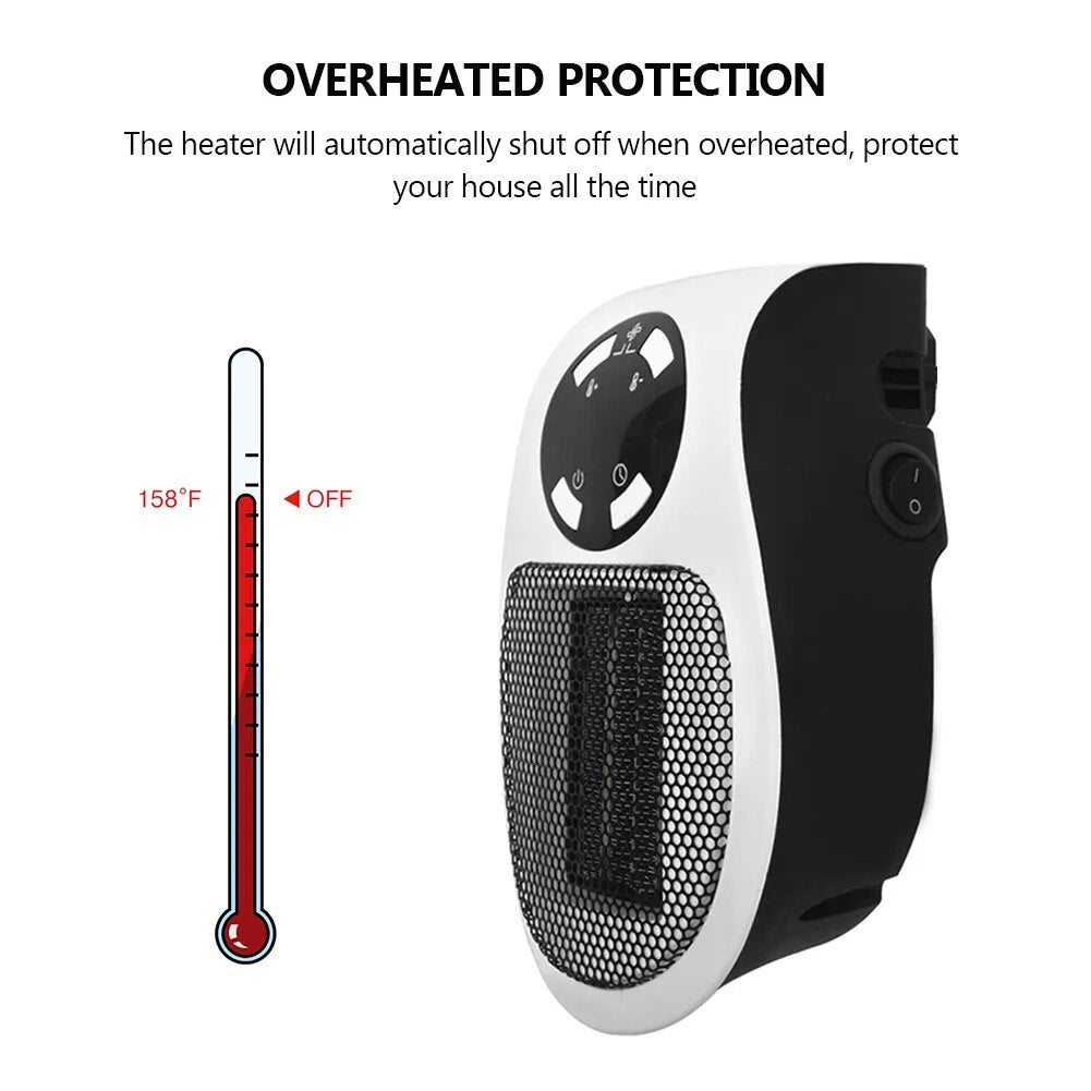 Mini Space Heater Wall Portable Heater with Timer And Adjustable Thermostat Smart Ceramic Space Heater Fan EU US AU UK Plug