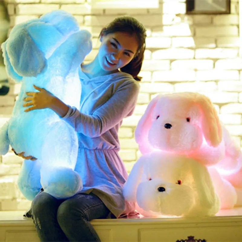AUSHC - Kawaii Creative Night Light LED Lovely Dog Stuffed Toy and Plush Toys Doll Best Birthday Christmas Gift for Kids Children Friend