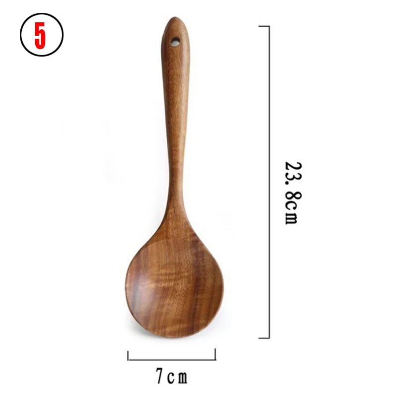 AUSHC - 50% SALE Extravaganza! 7-Piece Thailand Teak Natural Wooden Utensil Set ⭐️⭐️⭐️⭐️⭐️ Rating!