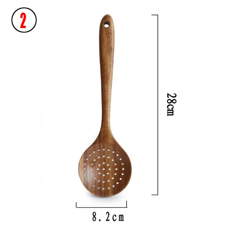 AUSHC - 50% SALE Extravaganza! 7-Piece Thailand Teak Natural Wooden Utensil Set ⭐️⭐️⭐️⭐️⭐️ Rating!