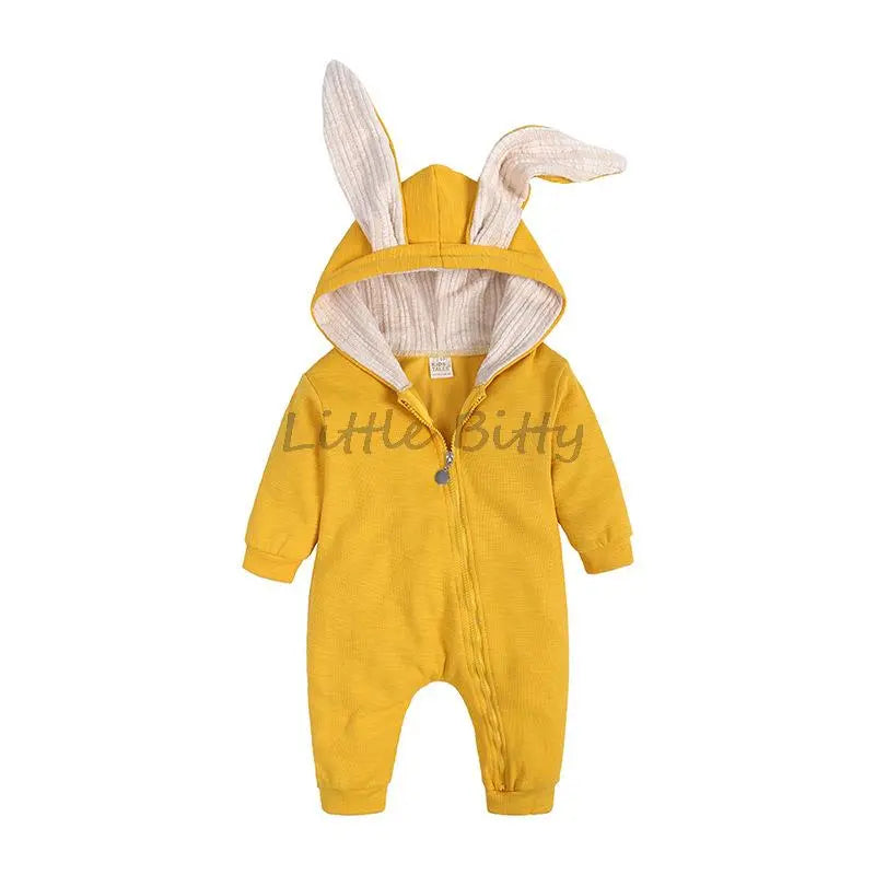 AUSHC - Perfect for Your Little Trendsetter! Our Rabbit Cartoon Hooded Rompers Infant Jumpsuits Easter Bunny Baby Romper Zipper Newborn Clothes