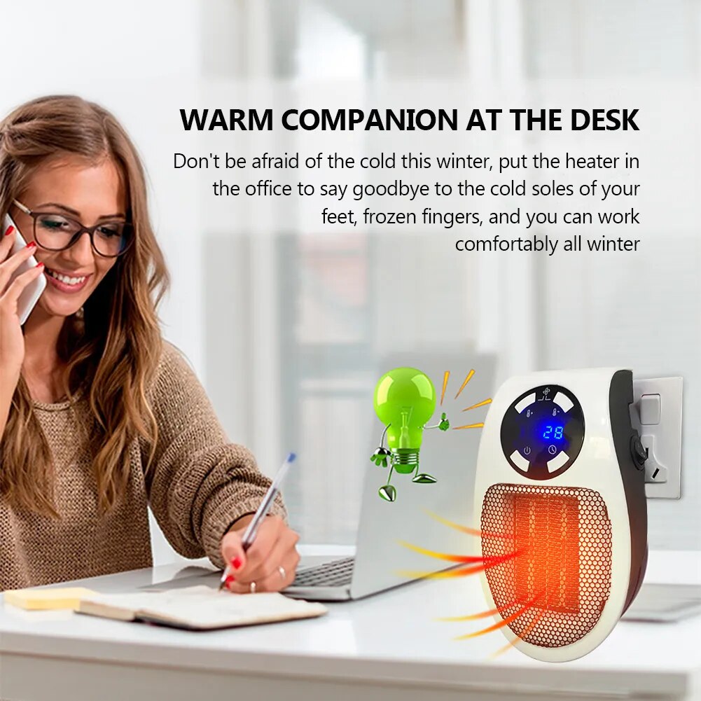 Mini Space Heater Wall Portable Heater with Timer And Adjustable Thermostat Smart Ceramic Space Heater Fan EU US AU UK Plug