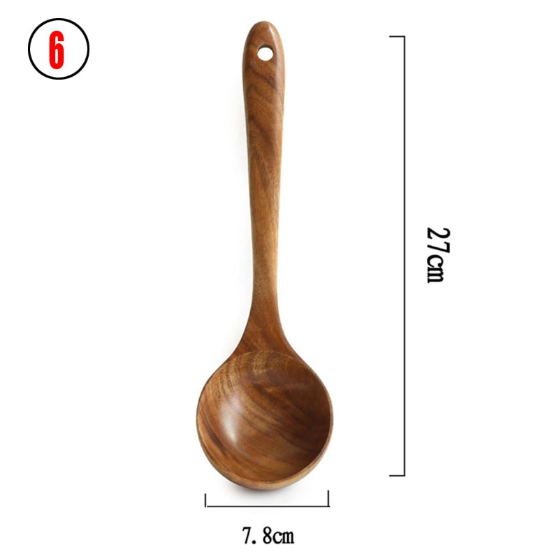 AUSHC - 50% SALE Extravaganza! 7-Piece Thailand Teak Natural Wooden Utensil Set ⭐️⭐️⭐️⭐️⭐️ Rating!