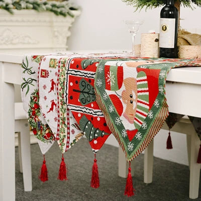 AUSHC - New Christmas Decoration Supplies Knitted Fabric Table Runner Creative Christmas Tablecloth Dining-Table Decoration Home Christmas Outfit