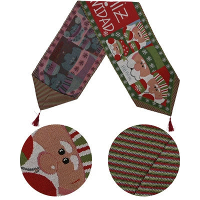 AUSHC - New Christmas Decoration Supplies Knitted Fabric Table Runner Creative Christmas Tablecloth Dining-Table Decoration Home Christmas Outfit