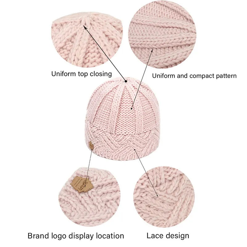 Solid Knitted Beanies Caps for Women Warm Cashmere Wool Skullies Beanies Female Thick Knitted Hats Autumn Winter Warm Cap ⭐⭐⭐⭐⭐Rating