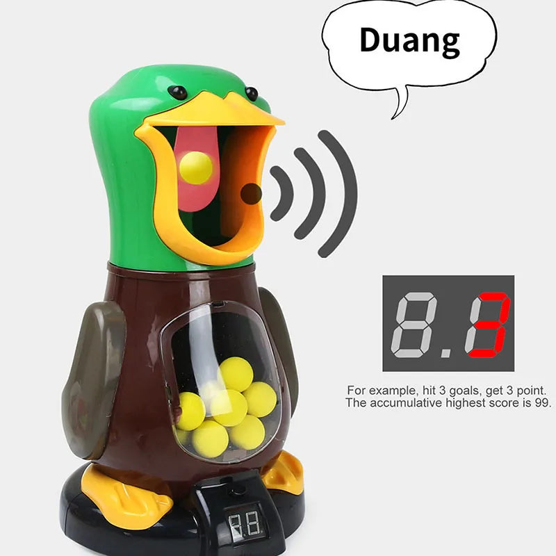 AUSHC - 50% Off Hungry Shooting Duck Toys Air-powered Gun Soft Bullet Ball With Light Electronic Scoring Battle Games Funny Gun Toy for Kids