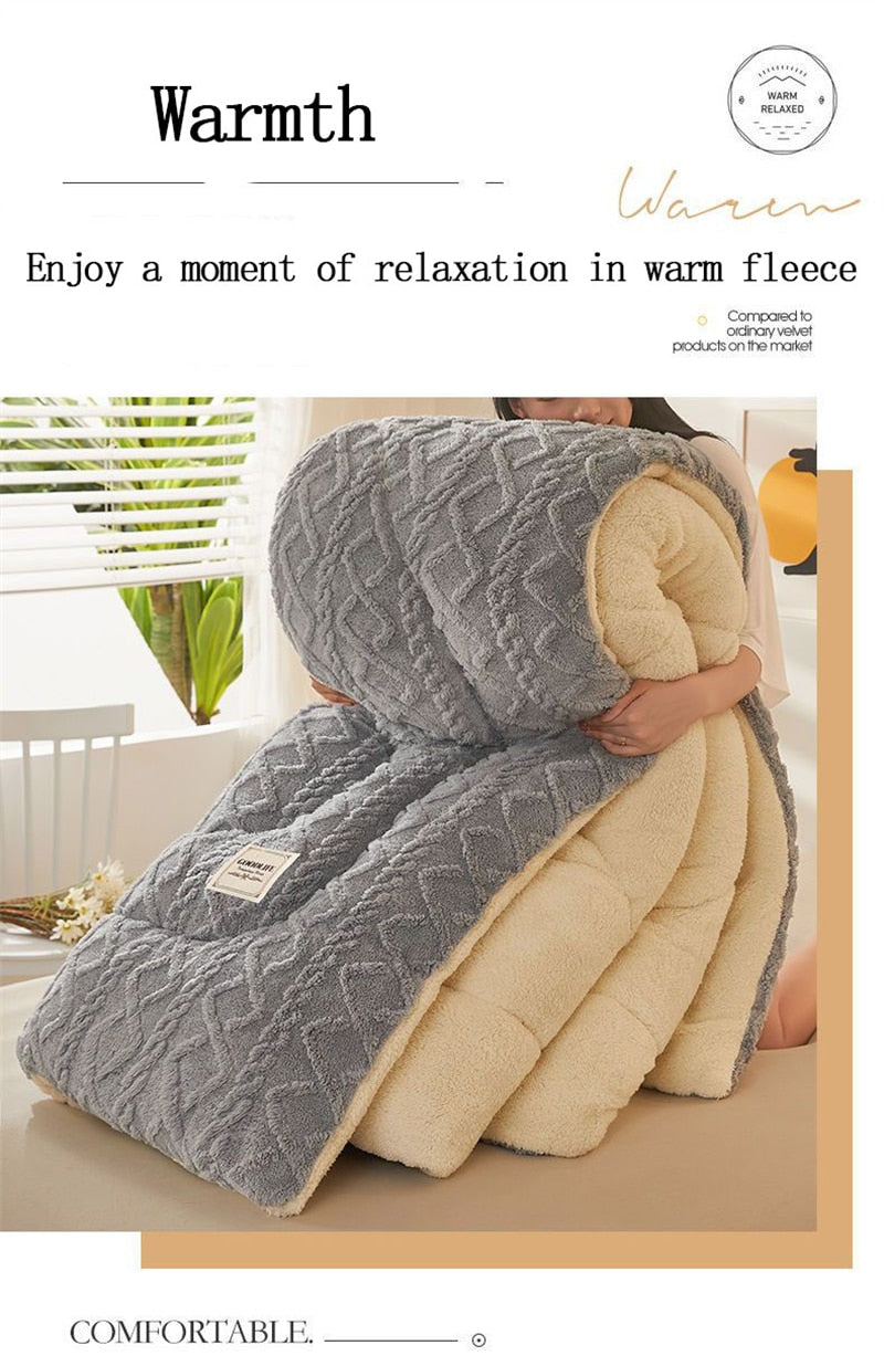 New Super Thick Winter Warm Blanket for Bed Artificial Lamb Cashmere Weighted Blankets Soft Comfortable Warmth Quilt Comforter ⭐⭐⭐⭐⭐Rating