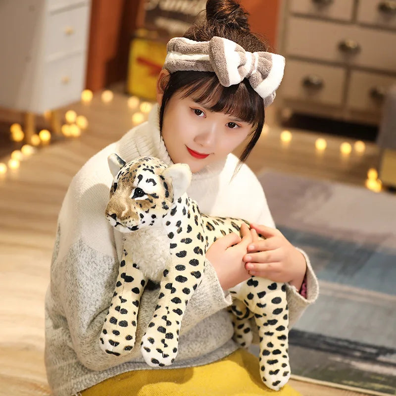 AUSHC - 14-23 inches Simulation Lion Tiger Leopard Plush Toys Cute Stuffed Soft Real Like Animal Toys Decor Gift