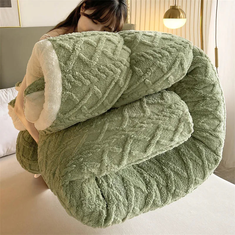 New Super Thick Winter Warm Blanket for Bed Artificial Lamb Cashmere Weighted Blankets Soft Comfortable Warmth Quilt Comforter ⭐⭐⭐⭐⭐Rating