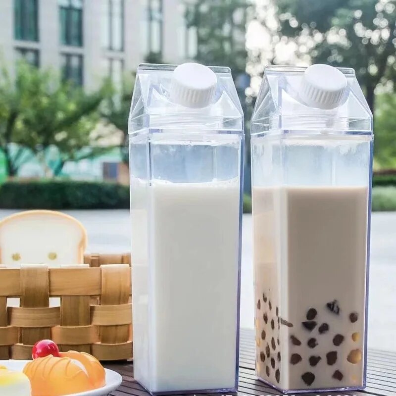 500/1000ml Clear Box™ Creative Milk Carton Water Bottles: Your Stylish Hydration Solution