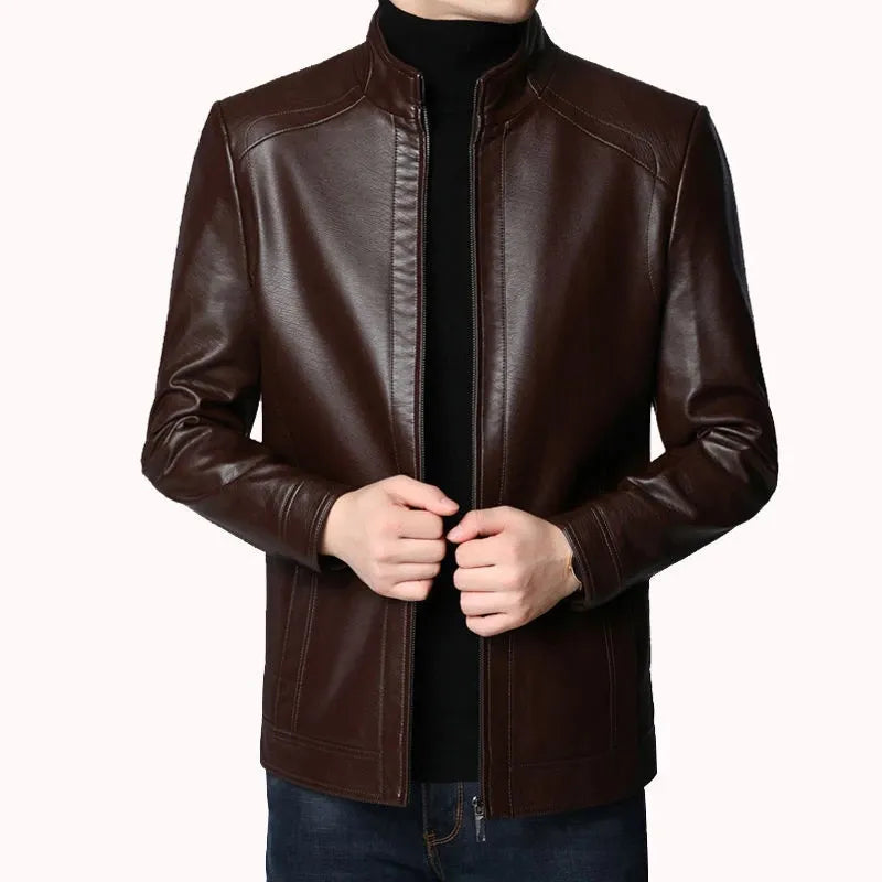 Urban Edge Slim Fit Leather Jacket for Men by WINSTAND