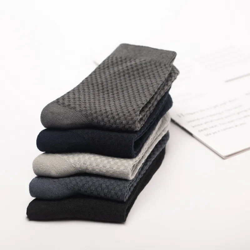 10 Pairs of High-Quality Black Bamboo Socks for Men (Size 39-48)