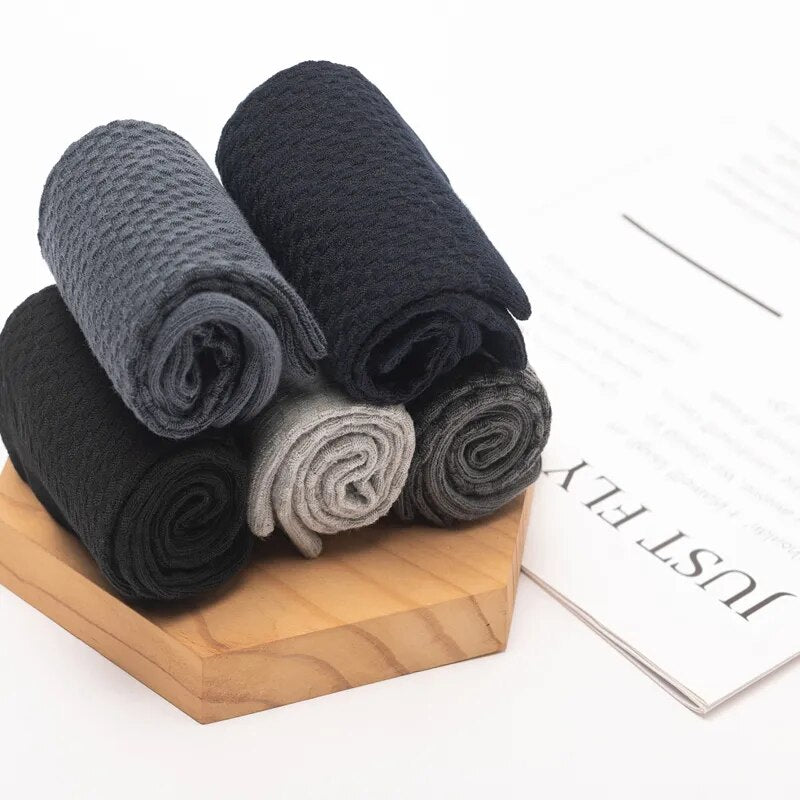 10 Pairs of High-Quality Black Bamboo Socks for Men (Size 39-48)