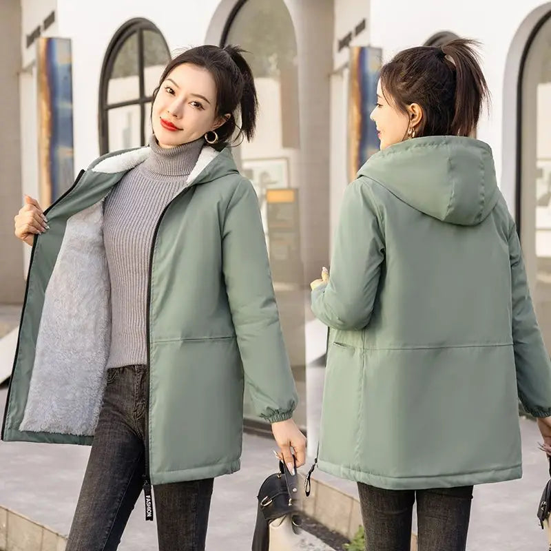 Thick Anti Cold Winter Hooded Parka For Women