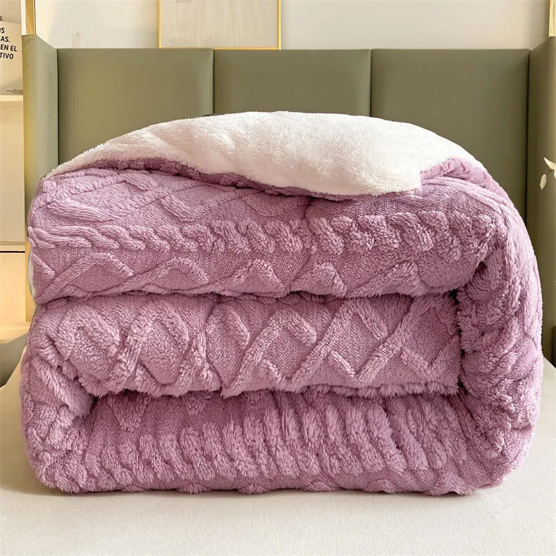 New Super Thick Winter Warm Blanket for Bed Artificial Lamb Cashmere Weighted Blankets Soft Comfortable Warmth Quilt Comforter ⭐⭐⭐⭐⭐Rating