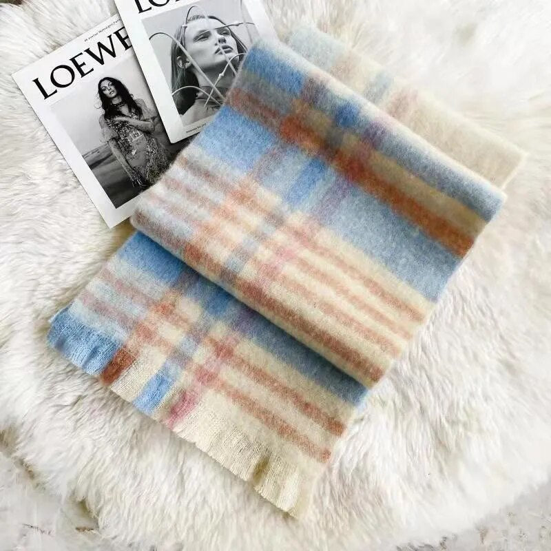 Luxurious Women Plaid Pashmina Cashmere Shawl with Tassels ⭐️⭐️⭐️⭐️⭐️ Rating!