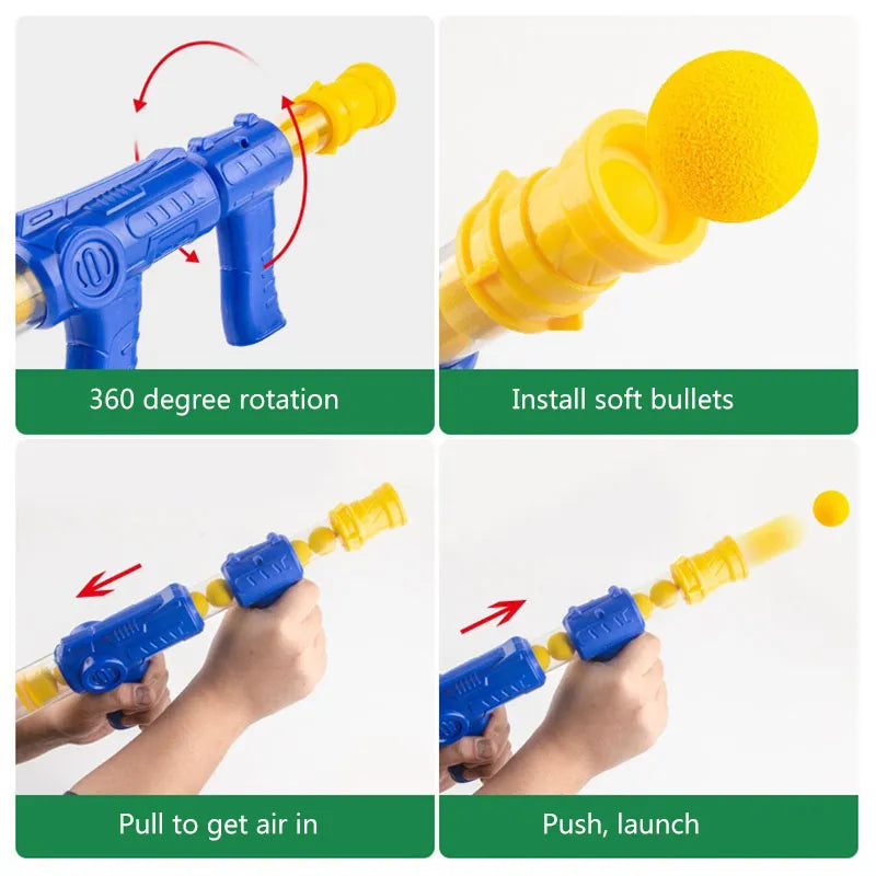 AUSHC - 50% Off Hungry Shooting Duck Toys Air-powered Gun Soft Bullet Ball With Light Electronic Scoring Battle Games Funny Gun Toy for Kids