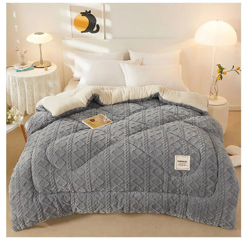 New Super Thick Winter Warm Blanket for Bed Artificial Lamb Cashmere Weighted Blankets Soft Comfortable Warmth Quilt Comforter ⭐⭐⭐⭐⭐Rating