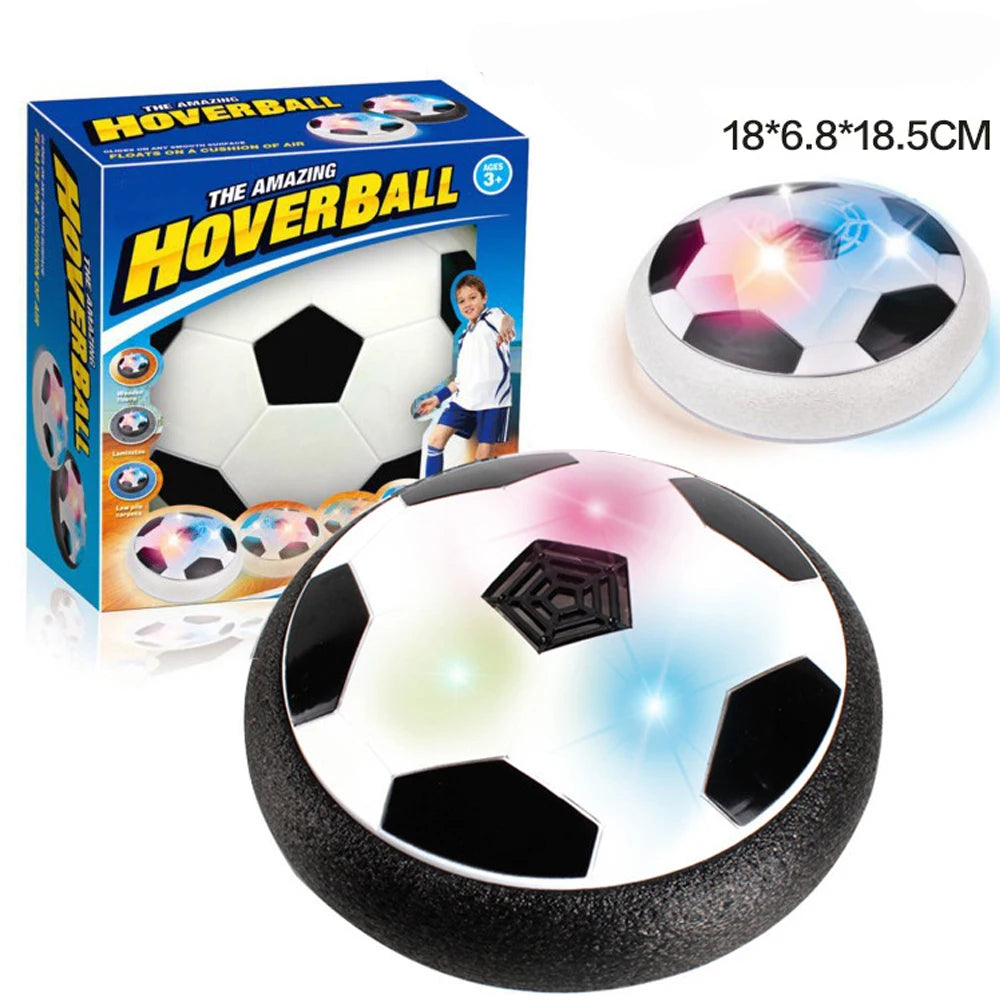 AUSHC -18cm Kids LED Light Flashing Ball Air Power Soccer Hover Ball with Foam Bumpers Football Training Sport Children Toys