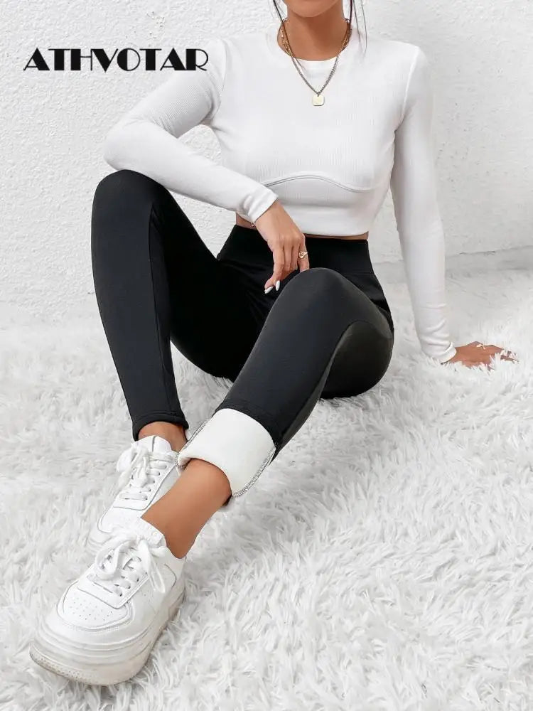 AUSHC - Luxurious Winter Warmth ATHVOTAR Fleece-Lined High Waist Leggings