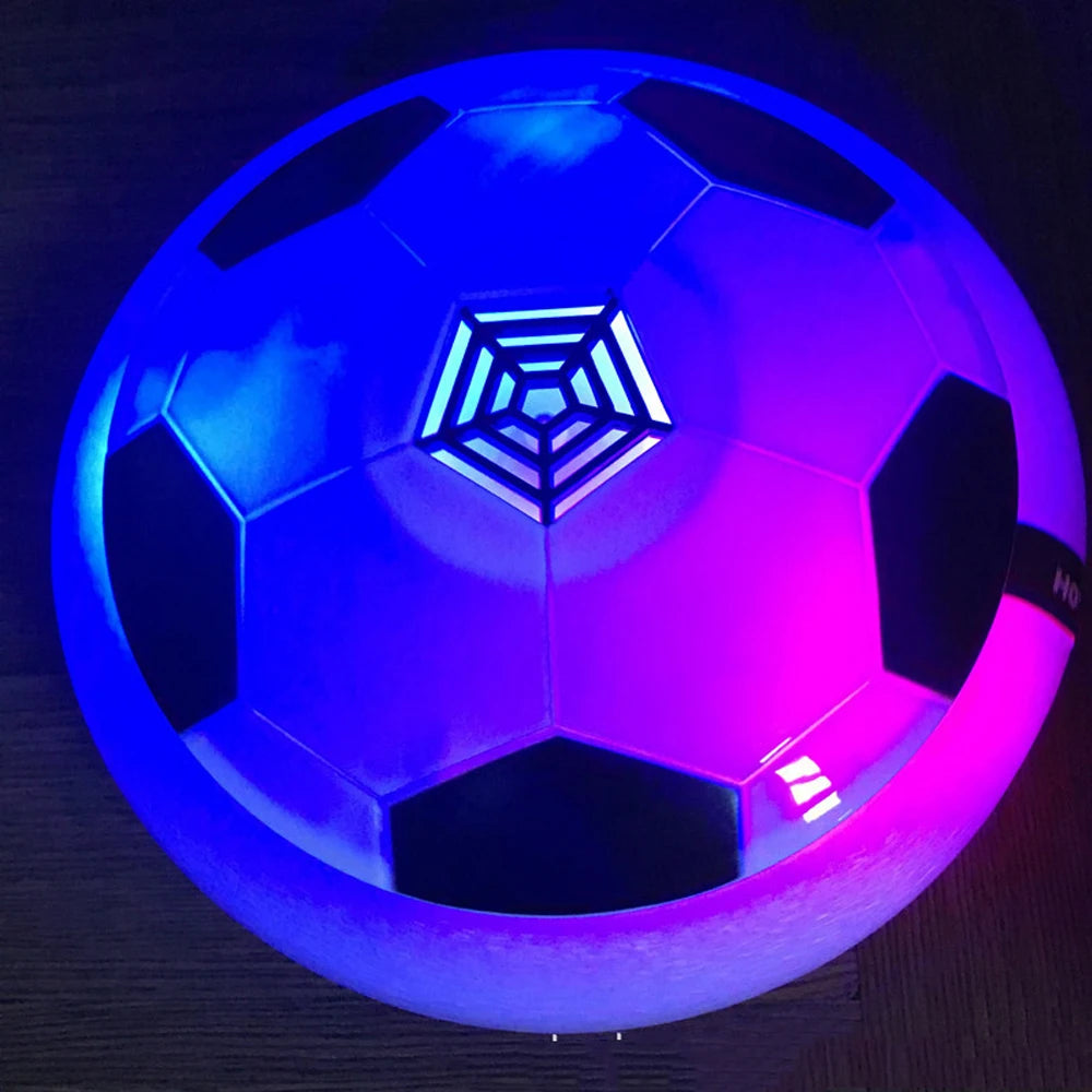 AUSHC -18cm Kids LED Light Flashing Ball Air Power Soccer Hover Ball with Foam Bumpers Football Training Sport Children Toys