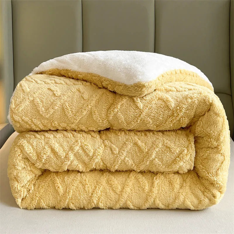 New Super Thick Winter Warm Blanket for Bed Artificial Lamb Cashmere Weighted Blankets Soft Comfortable Warmth Quilt Comforter ⭐⭐⭐⭐⭐Rating