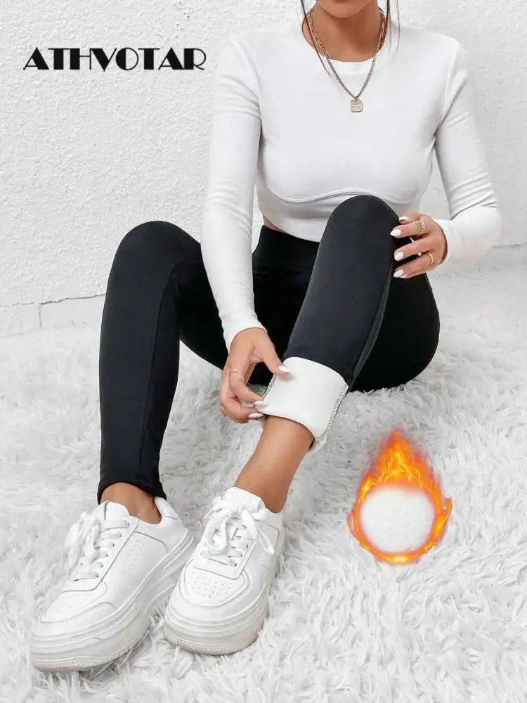 AUSHC - Luxurious Winter Warmth ATHVOTAR Fleece-Lined High Waist Leggings