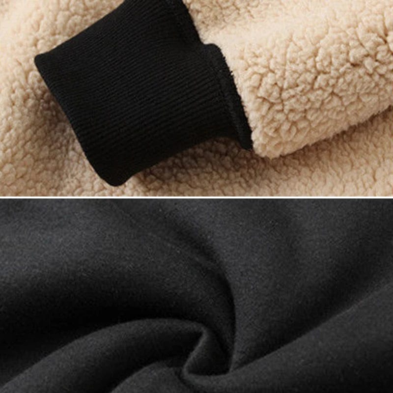 Thick Warm Lambswool Hoodie Jacket for Men's Fall/Winter