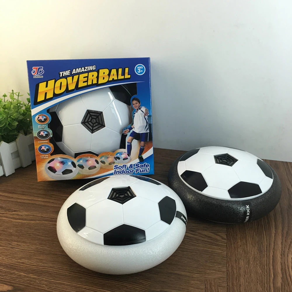 AUSHC -18cm Kids LED Light Flashing Ball Air Power Soccer Hover Ball with Foam Bumpers Football Training Sport Children Toys
