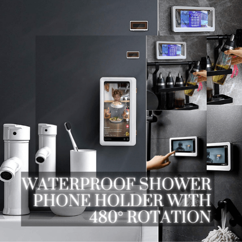 Waterproof Shower Phone Holder with 480° Rotation