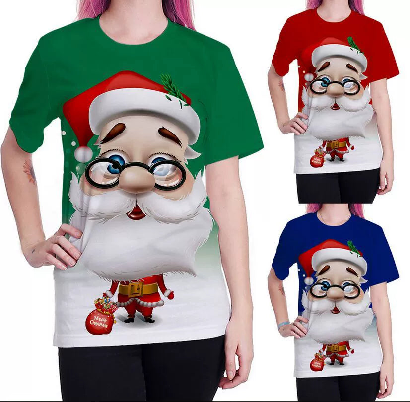 AUSHC - Christmas T Shirt for Menand Women Santa Claus T Shirts Plus size 5X