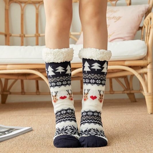 AUSHC - Frosty To Festive Christmas Warm Socks Plus Cotton Thicken Women Winter Socks