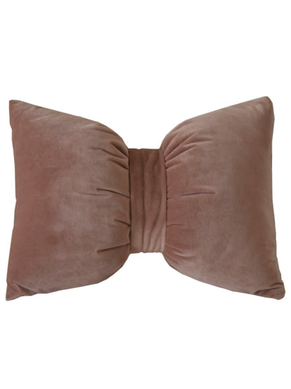 AUSHC - Retro Solid Color Velvet Luxury Bowknot Lumbar Pillow Cushion Pillow