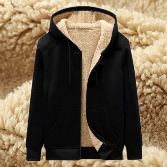 Thick Warm Lambswool Hoodie Jacket for Men's Fall/Winter