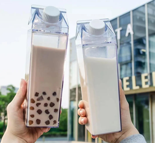 500/1000ml Clear Box™ Creative Milk Carton Water Bottles: Your Stylish Hydration Solution