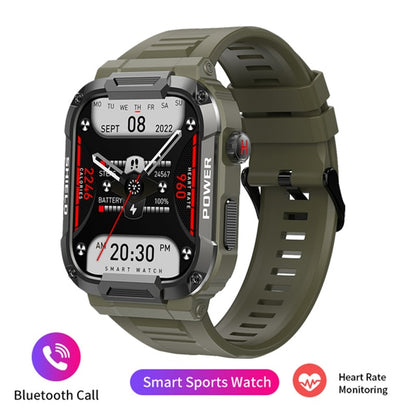 Rugged Military Smartwatch- IP68 Waterproof, AI Voice, Bluetooth Call