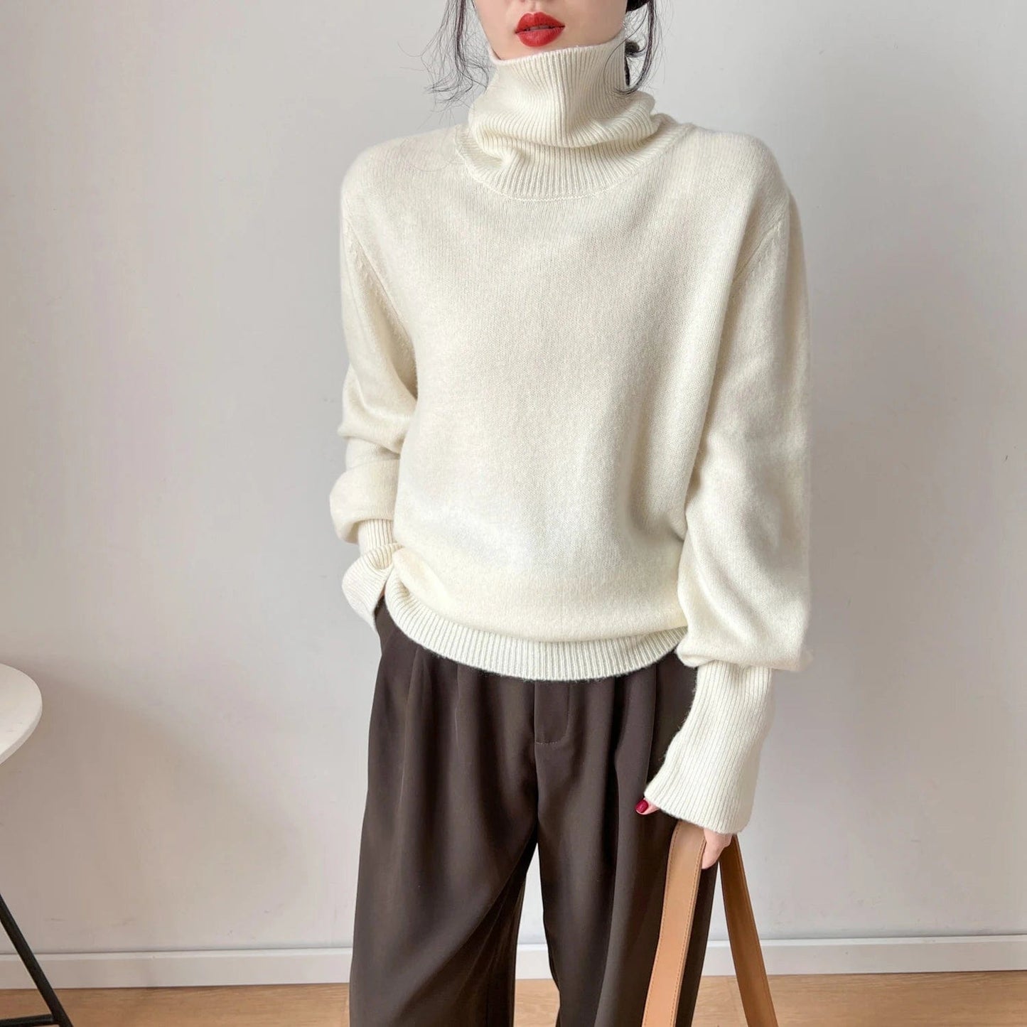 Women's Autumn/Winter Cashmere Turtleneck Sweater