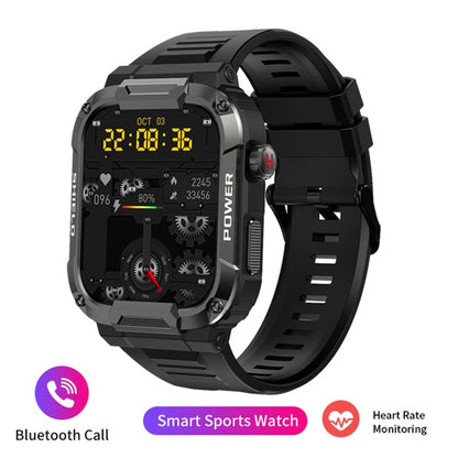 Rugged Military Smartwatch- IP68 Waterproof, AI Voice, Bluetooth Call