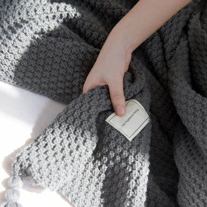 Experience Warmth and Contentment with Our Knitted Nordic Decor Throw Blanket For Sofa or  Bed