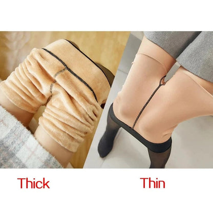 Women Winter Warm Leggings Translucent Pantyhose Fleece Tights Ladies Thermal Wool Sock Pants Elastic Sexy High Waist Stockings