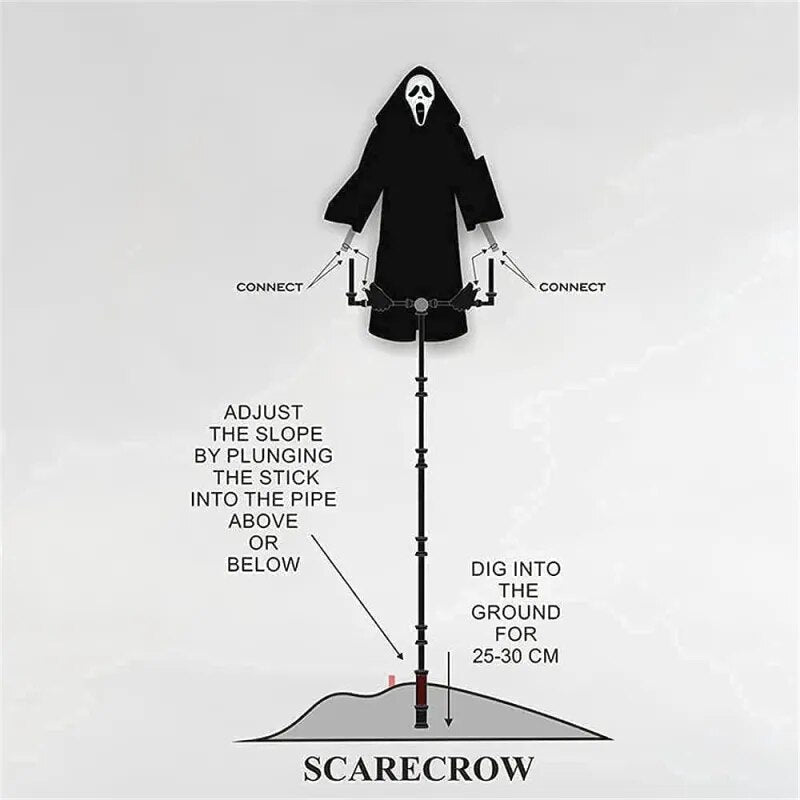 New Scream ScareCrow Creative Terror Halloween Outdoor Decoration Ghostface Scarecrow Hanging Scary Scream Ghost Ghostface